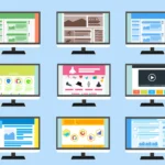 A collection of computer monitors showcasing various types of WordPress Websites that you can create using block themes for your business