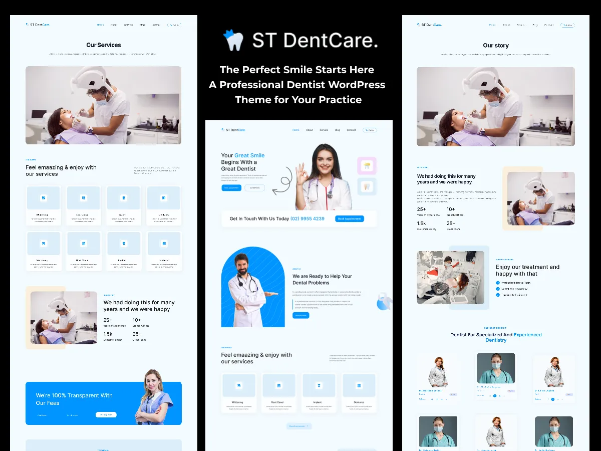ST DentCare - Premium Dentist WordPress Theme